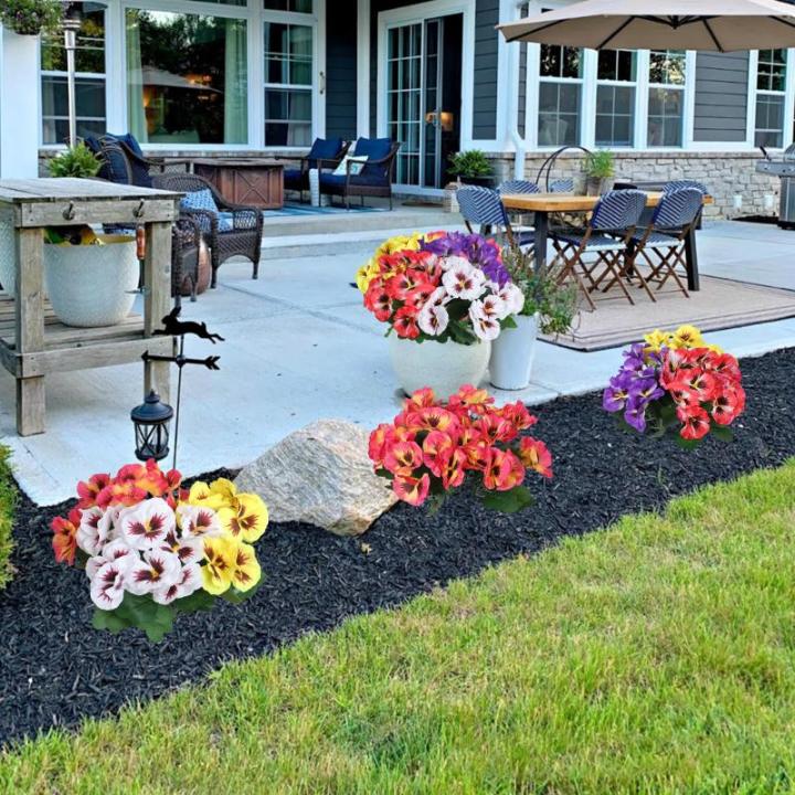 10 bundels kunstbloemen zoals echt balkon, kunstbloemen, buiten, uv-bestendig, weerbestendig, kunstbalkonplanten, balkonbloemen voor huis, vensterbank, bruiloft, decoratie (gemengd