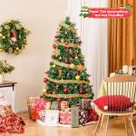 Künstlicher Weihnachtsbaum aus PVC, Weihnachtsbaum mit 8 Beleuchtungsmodi, LED-Lichtern, Zweigspitzen, Kiefernnadeln, Tannenzapfen, roten Beeren und Lampen (45 x 180 cm (Durchmess