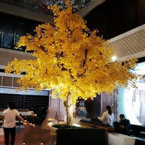 Kunstmatige Ginkgo/Kersenbloesembomen Wensboom Echte houten stengels en levensechte bladeren Replica kunstplant voor binnen buiten bruiloft Party,2x1.5m