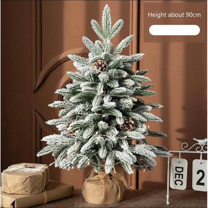 Mini-Weihnachtsbaum aus PE, gemischt, für den Schreibtisch, Weihnachtsbaum, Schneebaum, Ornament, Party-Ankleide, luxuriöses Weihnachtszubehör (Farbe: B, Größe: 90 cm)