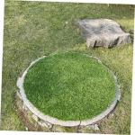 Schachtdeckel Dekoration Rasen Flauschiger runder Teppich Tischset aus Gras kunstgras kunstgräser قرآن Kreisteppich Teppiche Kunstrasenmatte künstliches Grasdekor
