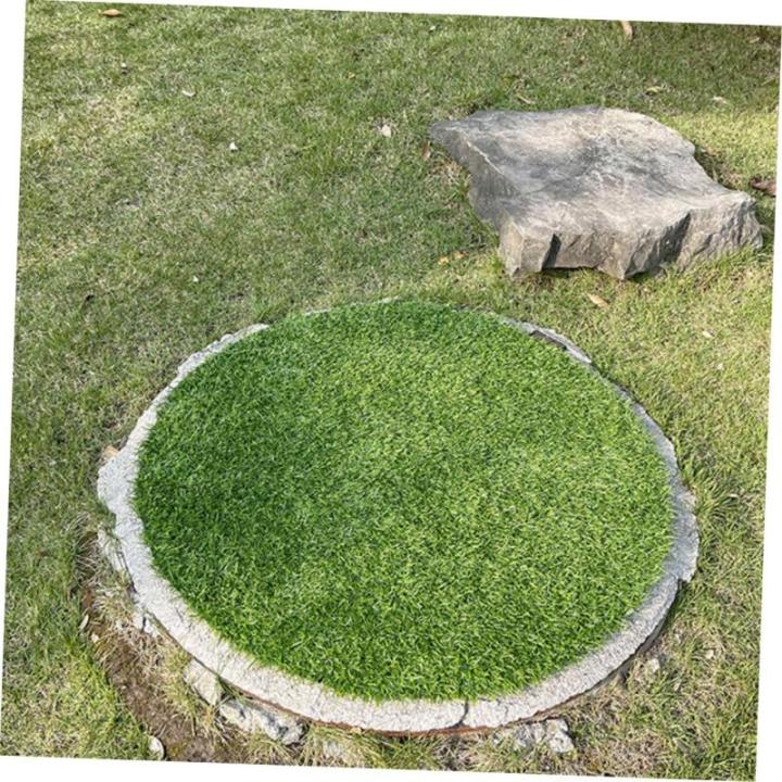 Schachtdeckel Dekoration Rasen Flauschiger runder Teppich Tischset aus Gras kunstgras kunstgräser قرآن Kreisteppich Teppiche Kunstrasenmatte künstliches Grasdekor