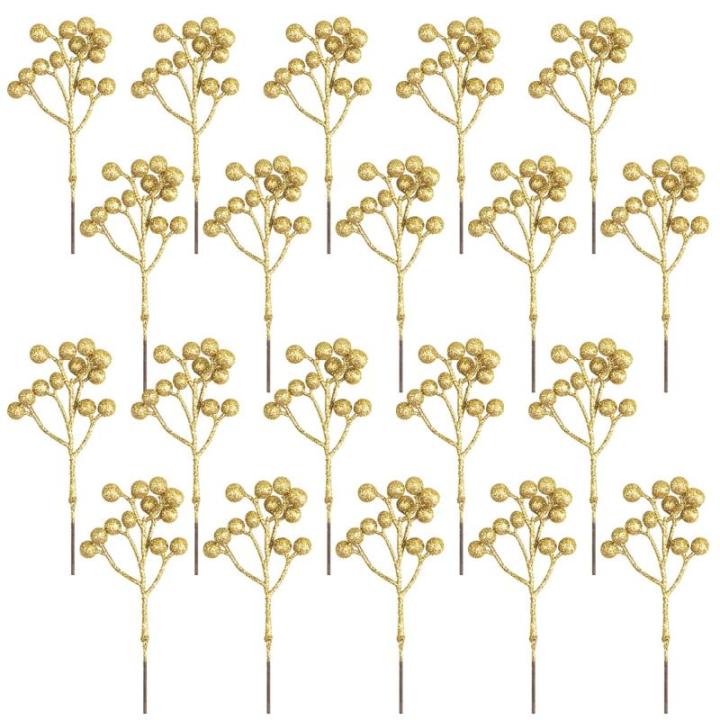20 Pack 18cm Künstliche Rote Beeren für Weihnachtsbaum Deko Stechpalmenbeeren Zweige Dekorationen für Weihnachten Zuhause Holly Beeren für Handwerk Winter Urlaub Hochzeit Deko 