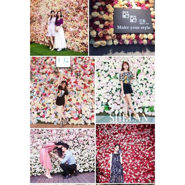 Künstliche Blumenwand, Künstliche Blumenwand Aus Seidenrose, Verwendet Für Hochzeiten, Rayon-Blumenwand, Verwendet Für Partys, Kirchenwände, Bühnenhintergrund(C,3m*3m)