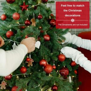 1,67 m künstlicher Weihnachtsbaum, unbeleuchtet, künstlicher Weihnachtsbaum mit Scharnier, 850 Zweigspitzen und faltbarem Metallständer, Weihnachtsweihnachtsbaum für Zuhause, B