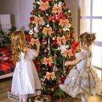 10 stuks roségouden strikken, kerststrikken, glitter-kerstboomstrikken, kerstboomversiering voor familiefeesten, feestdecoratie voor Kerstmis, vakantie, bruiloft, feesten