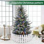Witte kunststof omheining, 24 stuks, kerstboomomheining, grens van kunststof, kerstboomomheining voor kinderen, wit, kunststof, lattenhek, decoratie, voor Kerstmis, bruiloft, feest