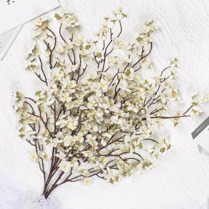 4 stuks kunstkersenbloesemtakken, witte perzikbloemen, 100 cm, kunstbloemen, bulk, lente, zijden bloemen, planten, bundel, lange stelen voor bruiloft, feest, tafel, vaas, decoratie