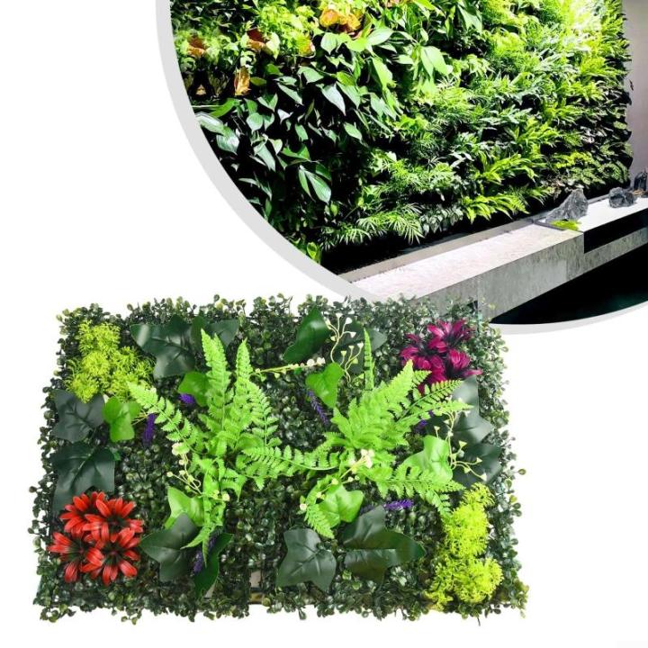 Decoratieve kunstmatige hekken 40 x 60 cm Kunstmatige Plant Gras Nep Plant Wandpanelen Kunstbloemen Hek Groene Bladeren Muur Hekken Outdoor Gesimuleerde Plant Wandpanelen Huis Tuin