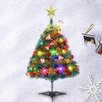 24 inch tafelblad kerstboom, miniatuur dennenkerstboom met hangende ornamenten, kerstdecoratie boomdecor