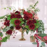 50 Stück Künstliche Rosen Burgunderrot Kunstblumen Dunkelrote Rosen für Dekorationen, Schaumstoff-Rose mit Stielen für DIY Hochzeitssträuße Tafelaufsätze Valentinstag Mutter