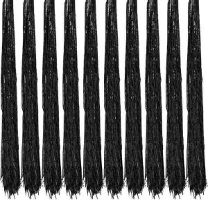 10 x Lametta, glanzend, 100 cm, voor kerstboom, boomversiering, kerstdecoratie, Kerstmis, party, feest, decoratie, zilver, goud, wit, zwart, roze, paars, blauw, groen, kleur naar k