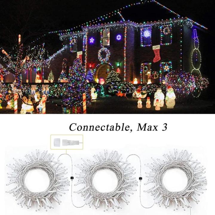 Kerstboomverlichting Meerkleurig, 20M 200 LED Lichtsnoer, Waterdicht Lichtketting, Kerstlichtsnoer, voor binnen en buiten, 8 verlichtingsmodi, Timerfuncties, Decoratie Kerstmis