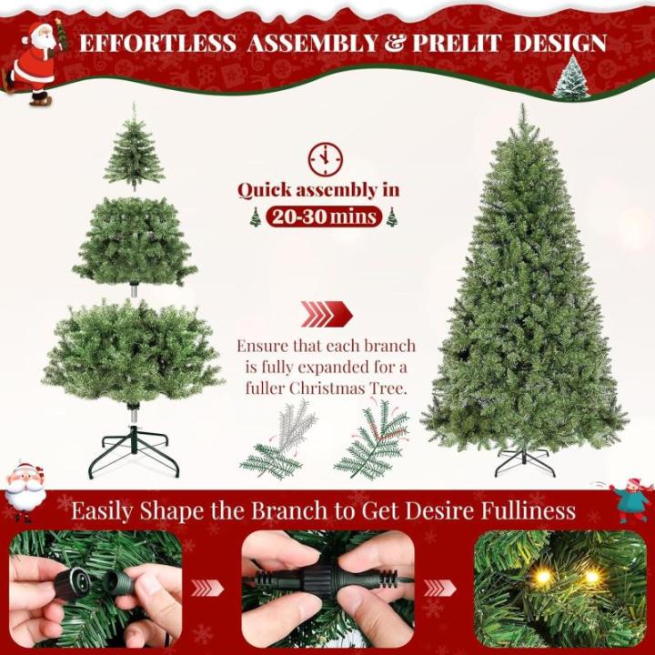 Kerstboom met verlichting, glans, kunstkerstboom met lichtsnoer, kunst-Nordmann-spar inclusief 120 warmwitte ledlampen, 220 takken en metalen standaard, van pvc, 120 cm (h x b)