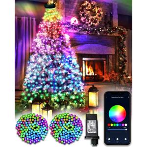 Slimme lichtketting kerstboom 80 m 800 LED kerstdecoratie lichtketting -app-gestuurde verlichting voor Kerstmis met 16 miljoen RGB-kleuren LED-lampjes