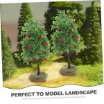 1 Satz Obstbaum-Modell Gründekor Mini-obstbaum Modelleisenbahn Baum Realistischer Pflanzenschmuck Künstlicher Pfirsichbaum Grüner Minibaum Kaktus-dekor Obstbäume Green Plastik 
