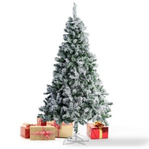 Claus Premium kunstkerstboom, 180 cm, hoogwaardige kunstkerstboom met metalen standaard, natuurgetrouwe sneeuwlook