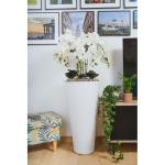 Kunstorchideeën vlinder in decoratie hoge pot kunstplant zeer groot XXL 140 cm als echt (witte knoppen)