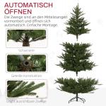 Kunstkerstboom, 180 cm kerstboom met 2380 takken, inklapbare metalen standaard, voor kerstdecoratie, groen