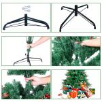 5FT kunstmatige kerstboom, premium scharnierende spar kerstboom, eenvoudige montage met metalen standaard, kerstversiering voor binnen en buiten, met PVC+PE+dennenappel+rood fruit