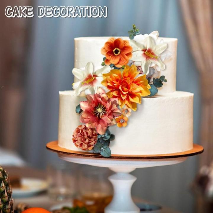 40 stuks om te knutselen, kleine bloemkoppen, 4 ~ 7 cm, mini-, bloemhoofdjes, decoratie, zijden bloemen, bloemendecoratie, rozen, hortensia's voor taartdecoratie