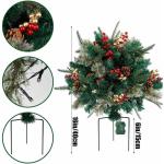 Prelit Planter Bushes Christmas, Prelit Pot Fillers, Pre-Lit Artificial Christmas Tree Feel Real Urn Filler, Holiday Planter, Faux Holiday Planter Filler with Lights, Tree Urn Fill