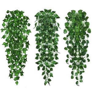Hangende , 3 stuks, 96 cm, kunstklimop, , wijnstok, groene planten, balkonplanten, plastic planten voor binnen en buiten, tuin, wanddecoratie