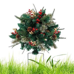 Easy-to-Use Christmas Tree Filler, Pine Trees for Urns, Holiday Urn Filler with Tripod, Christmas Porch Decor, Weather-Resistant Planter Filler, Lifelike Holiday Tree Decorations