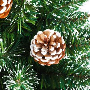 Kunstkerstboom van pvc, met verlichting, standaard, sneeuwdennenappels, dichte takken, kerstboom (verlichting, sneeuw, dennenappels, 150 cm)