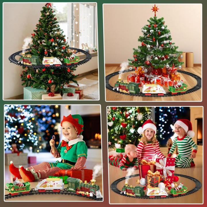 Hanging Christmas Train Set - Kersttrein speelgoed met licht en geluid voor jongens en meisjes, trein speelgoedset rond onder de kerstboom, beste kerstdecoratie voor binnen voor ge