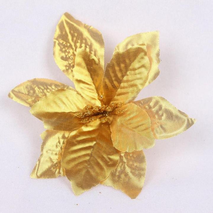 10/20/40pcs Weihnachtsbaum Dekorationen Künstliche Blumen Glitzer Faux Hochzeit Blumen Ornamente Für Weihnachtsbaum Neues Jahr Home Outdoor Dekoration