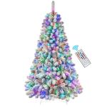 Kerstboom 180 cm, met verlichting, led, witte decoratie met afstandsbediening, 330 warmwitte lampen, opvouwbare standaard, sneeuwtakpunten voor feestdecoratie in het thuiskantoor