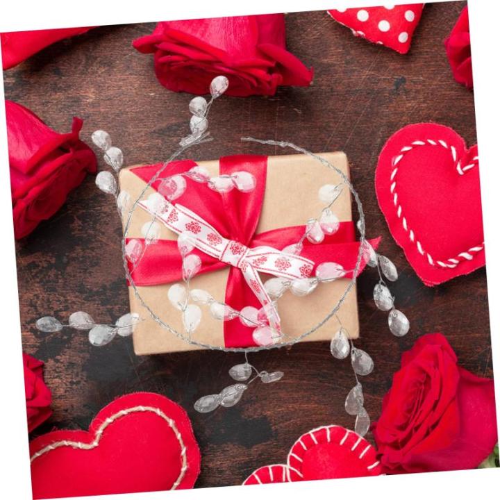4 Stück Kristallperlen Acryl Blumenzweig Perlen Blumenzweig Knospenzweig Künstlicher Blumenzweig Acrylzweig Hochzeit DIY Blumenhandwerk Perle Heim DIY Acryl Pflanze