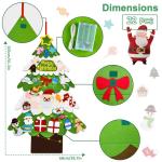 Vilten kerstboom voor kinderen, doe-het-zelf vilten kerstboomset, 3.2ft vilten kerstboom voor peuters met 30 stuks afneembare ornamenten en 5M LED-verlichting, wandhangende vilten 