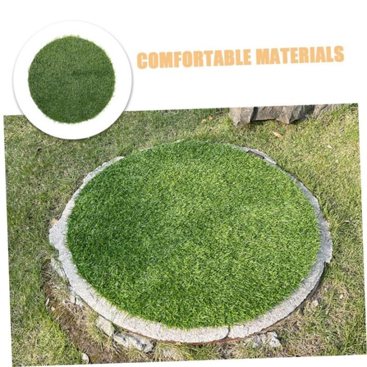 Schachtdeckel Dekoration Rasen Balkongrasteppich Tischmatte Gras Tischsets Runde Grastischdecke Bankett-grasmatte Simulierte Gras-tischmatte Plastik Gefälschte Strohmatte