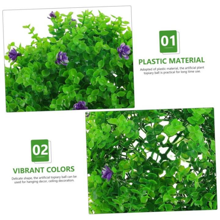 3St Dekorative Grasbälle für den Garten Eucalyptus Decoration Künstliche Pflanzenkugel Topiary-Kugeln hängen Simulation von Pflanzenkugeln Hausversorgung Partygeschenk Plastik