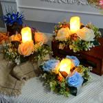 5 x Hochzeits-Blumenringe, Kerzenhalter, künstliche Rosenblumen, Kränze für Tafelaufsätze, Tisch-Party-Dekorationen