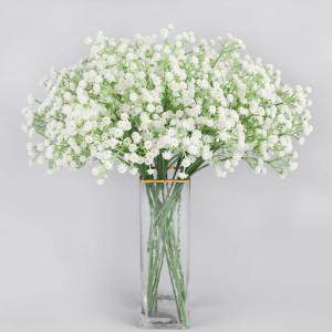 , 53 cm, gypsophila, echte aanraking, boeketten voor bruiloft of thuis DIY doe-het-zelf decoratie, 24 stuks