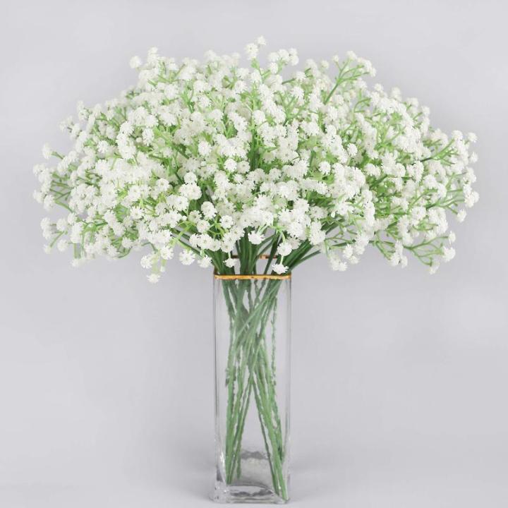 , 53 cm, gypsophila, echte aanraking, boeketten voor bruiloft of thuis DIY doe-het-zelf decoratie, 24 stuks