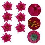 7St künstliche Blumen Weihnachtsblume Kerzenhalter Rot goldene Kerzen Mini Hochzeitsdeko weihnachtsdeko künstliche Pflanzen kunstpflanze Dekor Weihnachtskranz Blumen Sport