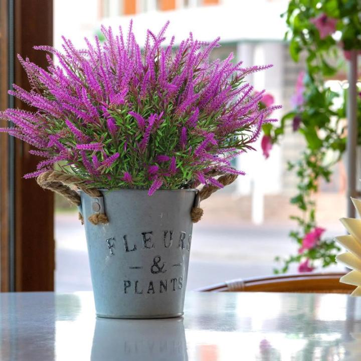 12 bundels kunstbloemen, balkon, weerbestendig, kunstbloemen, outdoor, uv-bestendig, , plastic boeket, voor balkonbakken, tuin, raam, decoratie, fuchsia