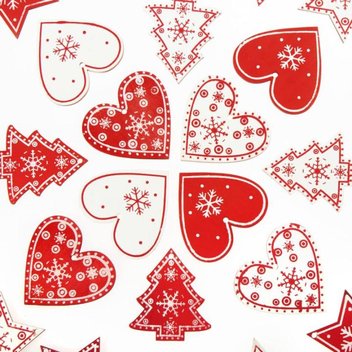 36-delige Kerstboom Decoratie Houten et - Kerstboom Decoraties voor het versieren van de kerstboom - Kerstboom Decoraties (Ster/Hart/Spar)