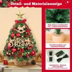 Mini-kerstboom, 45 cm, kleine kerstboom met verlichting, plastic kleine kunstkerstboom, kunstkerstboom met led-decoratie voor tafel, kerstdecoratie