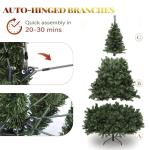 Kunstkerstboom, 230 cm, ca. 1346 takken, natuurgetrouw, dichte takken, dennenboom met klapsysteemframe en metalen standaard, snelle montage voor thuis, kantoor, winkels, 230 x Ø 1