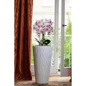 Bloempot, kunstmatige orchidee, vlinder, textiel, zeer groot, 140 cm, XXL, decoratie, ziet eruit als echt elegant, pot wit/roze orchideeën