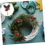 5st Kiefernzapfen Weihnachtsseidenbeere Baum Pflücken Rote Beerenstiele Künstliches Weihnachtsspray Künstliche Beerenpflücker Gefälschter Beerenstiel Große Tannenzapfen Vlies