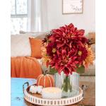 Dalia Kunstbloemen als echt in cilindrische glazen vaas met kunstwater, decoratieve bloemen, chrysant bloemstuk voor thuis, woonkamer, badkamer, herfst, decoratie