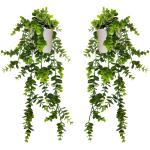 Set van 2 kunstmatige hangende planten in witte potten woonaccessoires nep hangplant kamerplant hangende plant nep plant
