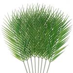 12 stuks Areca Palmbladeren, 68 cm, tropische palmbladeren met stammen, kunstplant voor palm, zondag, Hawaiian Luau, jungle, bruiloft, verjaardag, feestdecoratie