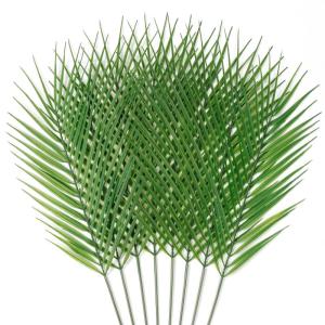 12 stuks Areca Palmbladeren, 68 cm, tropische palmbladeren met stammen, kunstplant voor palm, zondag, Hawaiian Luau, jungle, bruiloft, verjaardag, feestdecoratie